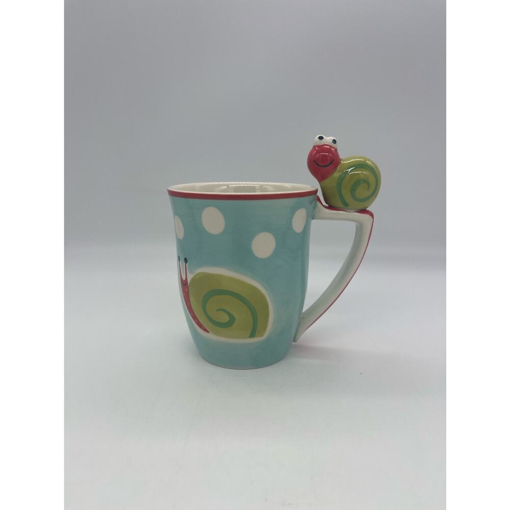 Indra Stoneware Hand Painted Snail Coffee Mug